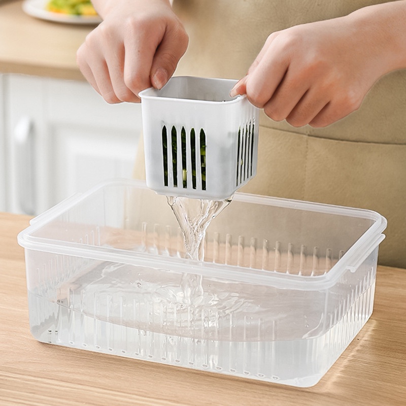 Hộp Đựng Thực Phẩm Việt Nhật, Hộp Đựng Hoa Quả,Thức Ăn, Rau Củ Có Khay Để Tủ Lạnh Bằng Nhựa PP An Toàn Cho Sức Khỏe HSU