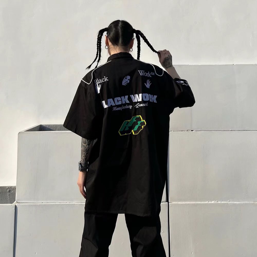 Áo polo Ngắn Tay Dáng Rộng Thời Trang Retro Mỹ Dành Cho Nam Và Nữ 2023 / Size M-3XL