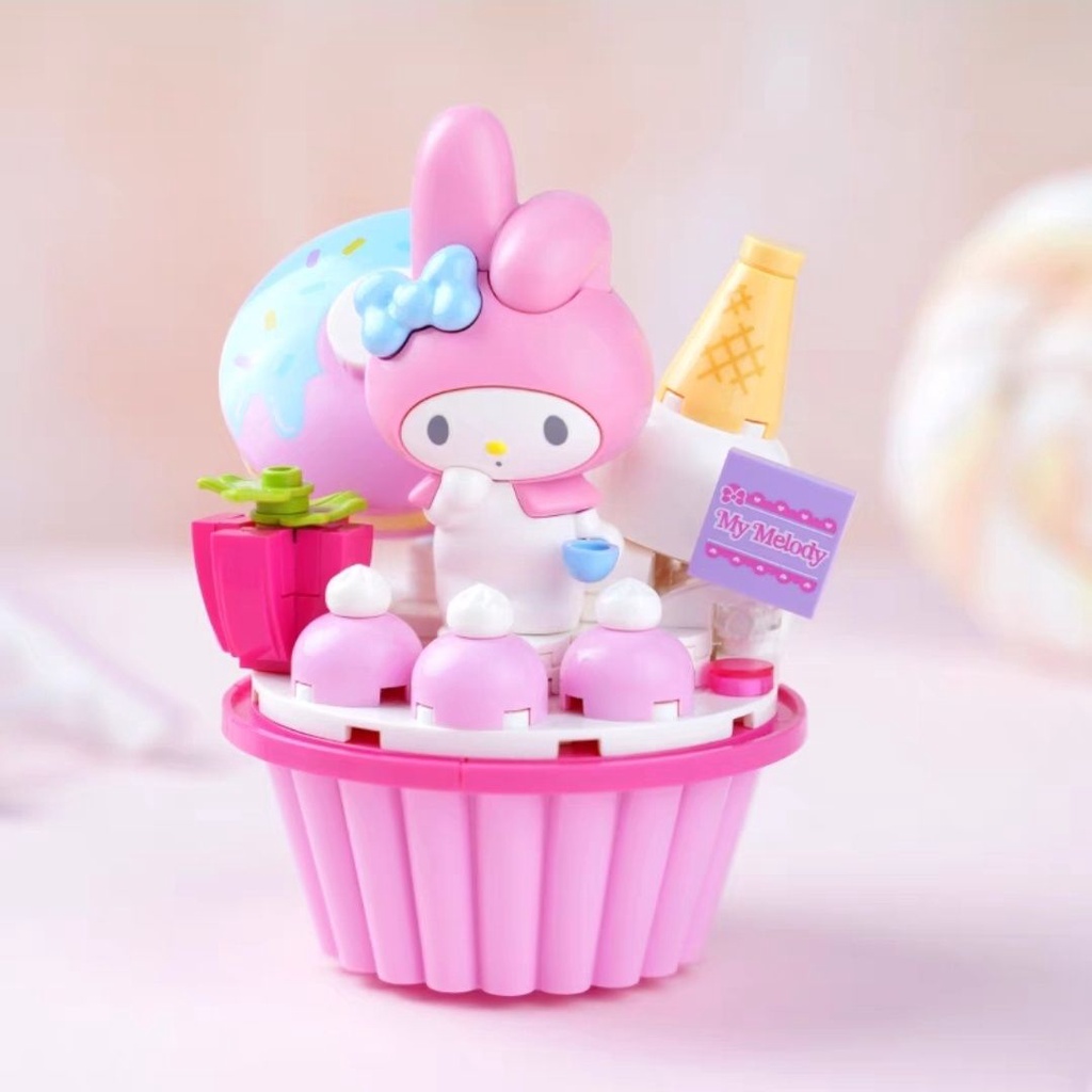 Bộ Đồ Chơi Lắp Ráp Mô Hình Cún Cinnamon Melody Kuromi Mặc Đầm Chiều Dễ Thương Dùng Làm Quà Tặng