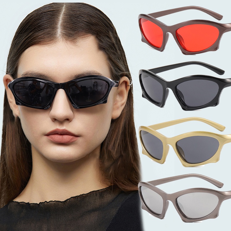 Kính Mát Hình Chữ Nhật Chống Tia Uv Phong Cách Punk Hip Hop Thời Trang Cho Nam Và Nữ