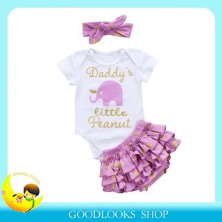 HGL♪3PCS Newborn Infant Baby Girls Outfit Clothes Romper Jumpsuit Bodysuit+Pants Set