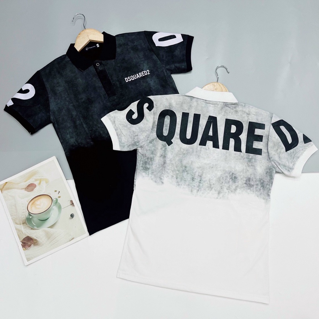 Áo thun nam POLO có cổ tay ngắn vải cotton co giãn 4 chiều dày mịn thoáng khí 2 màu trắng đen cao cấp-AHFASHION