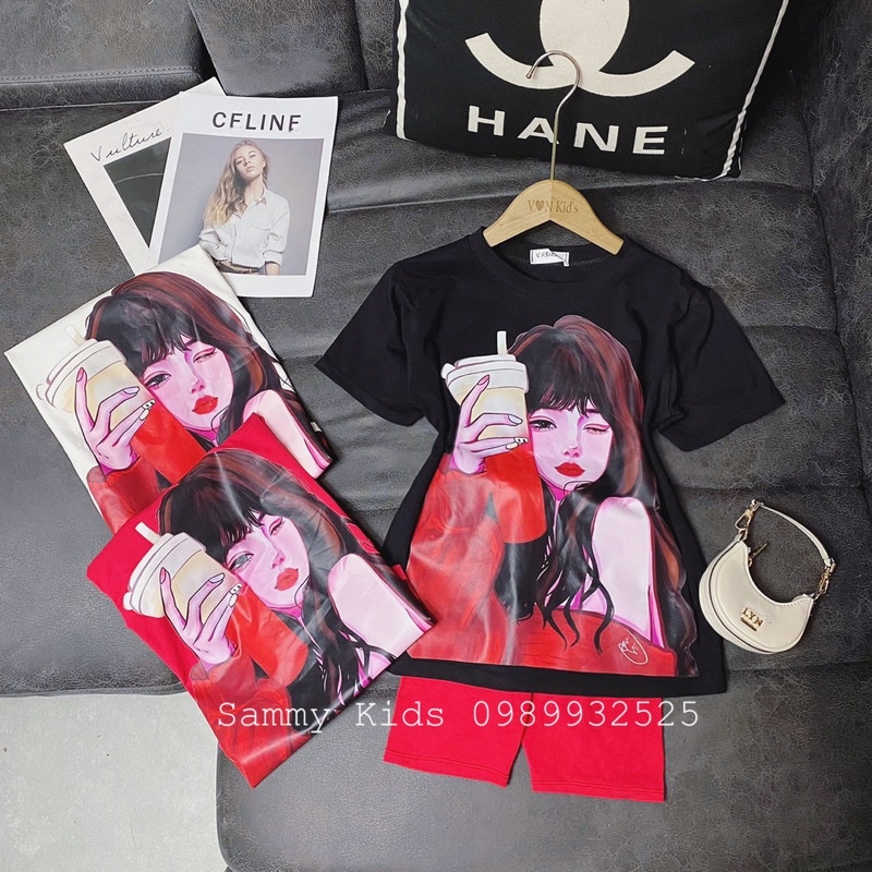 Set bộ Cô gái trà sữa cho bé gái size đại 18-42kg siêu Cuteee