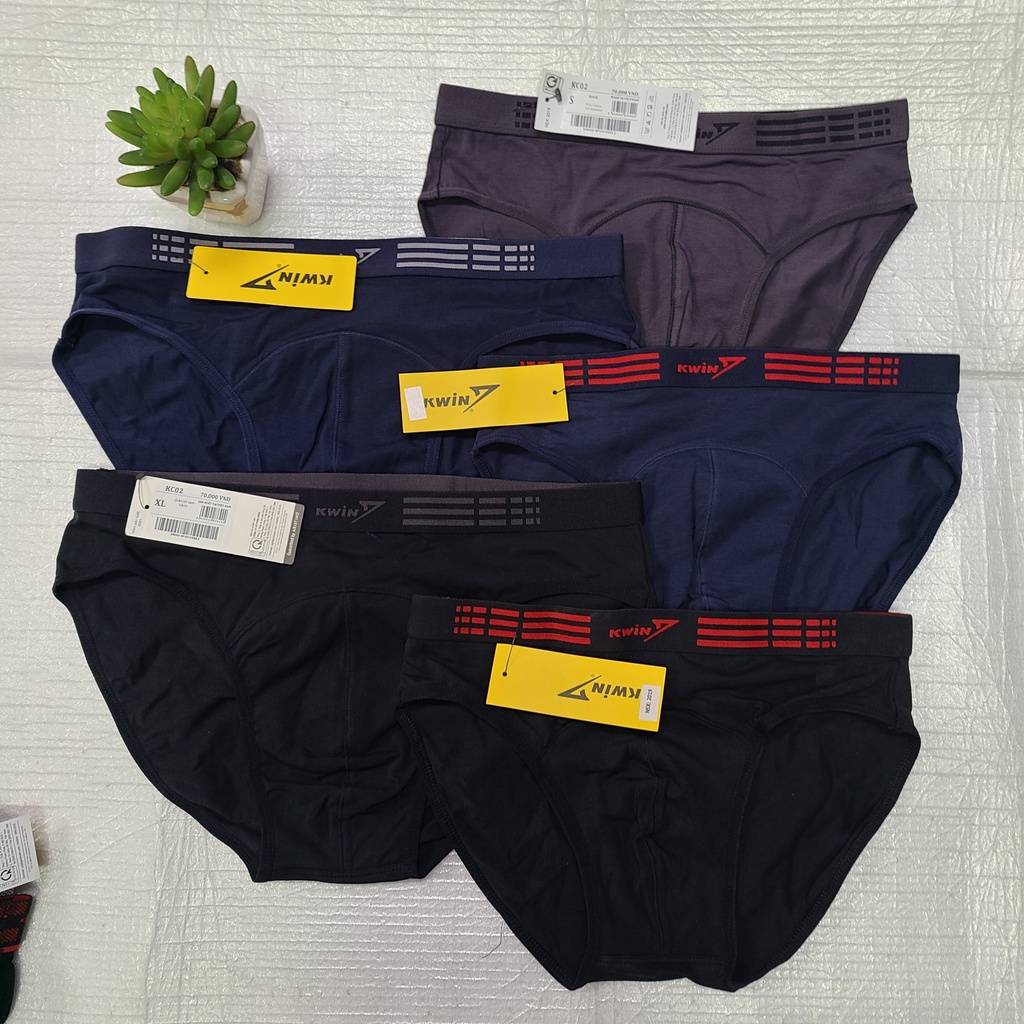 Quần lót nam Kwin chất liệu Cotton thiên nhiên mềm mịn, thoáng khí, co giãn thoải mái, không bai không xù - KC02