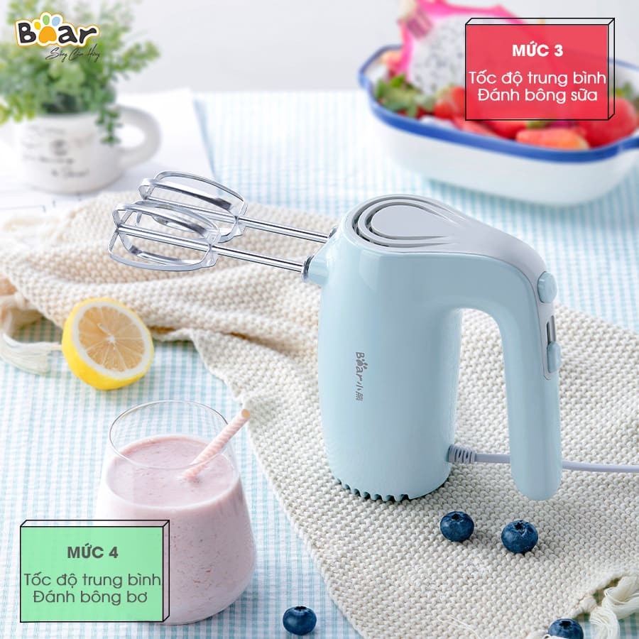 Máy Đánh Trứng Cầm Tay Mini Bear DDQ-B02P5, Máy Đánh Kem Trứng, Máy Đánh, Trộn Bột Đa Năng, Công Suất Lớn