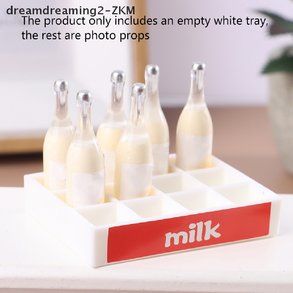 1 Giỏ Đựng Chai Sữa / Chai Rượu Màu Trắng Thu Nhỏ 1: 12 Dùng Trang Trí Nhà Búp Bê