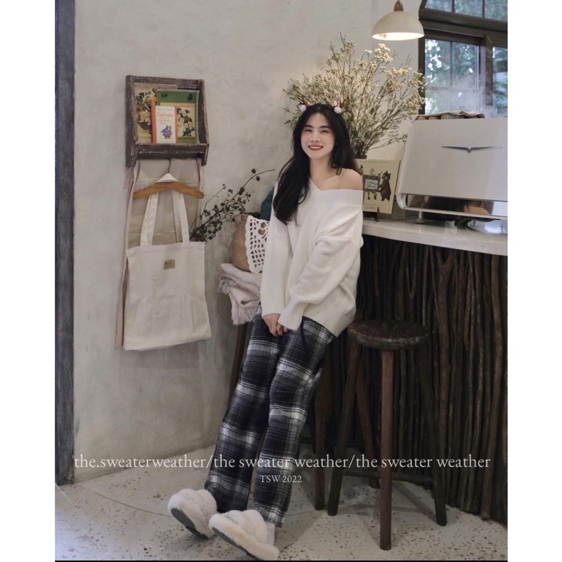 Quần cullot kẻ caro nữ ống rộng cạp chun nhiều màu lưng cao dành cho nữ Nhungkudo