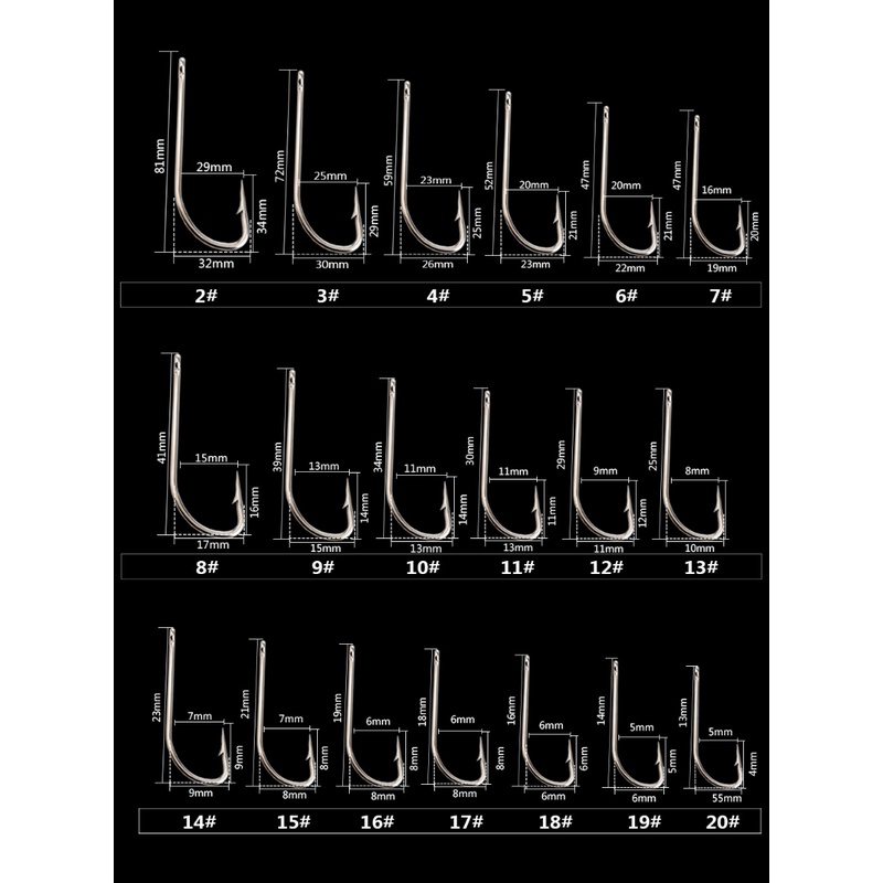 Hộp 100 Lưỡi Câu Cá Thép Carbon Cao Cấp FTK 2330 # 10#-20#