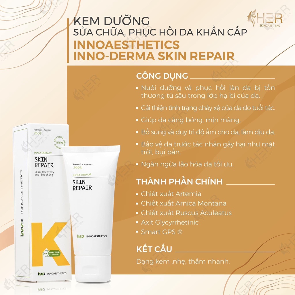 Skin ɾepair ,Kem K inno ,Innoaesthetics ,Kem Dưỡng inno -Derma 60gr