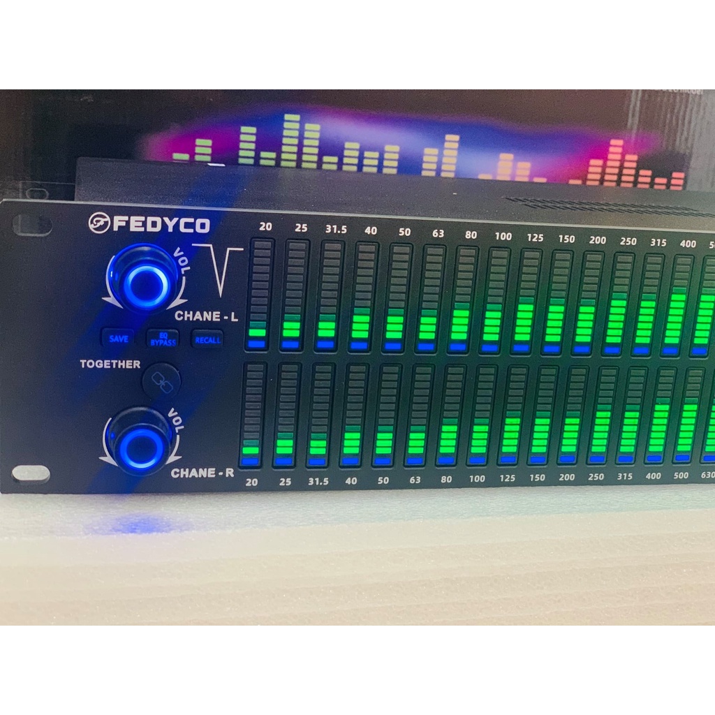 Lọc xì số equalizer Fedyco EQ312, 62 dải tần xử lý âm thanh chuyên nghiệp, Dùng cho karaoke gia đình, phòng hát