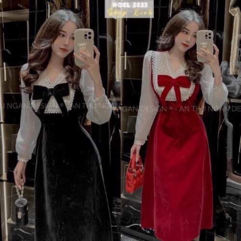 ĐẦM COTTON LẠNH NƠ PHỐI VOAN TƠ DÁNG DÀI