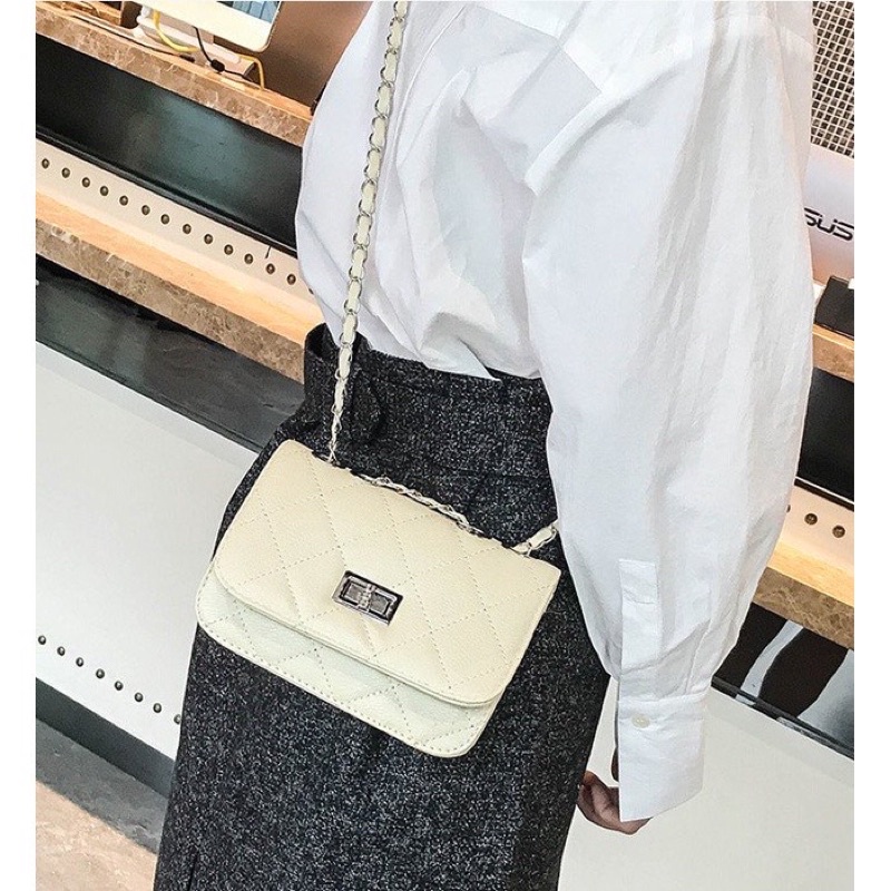 Túi xách nữ đeo chéo đeo vai, túi kẹp nách nữ khoá xoay thời trang | BigBuy360 - bigbuy360.vn