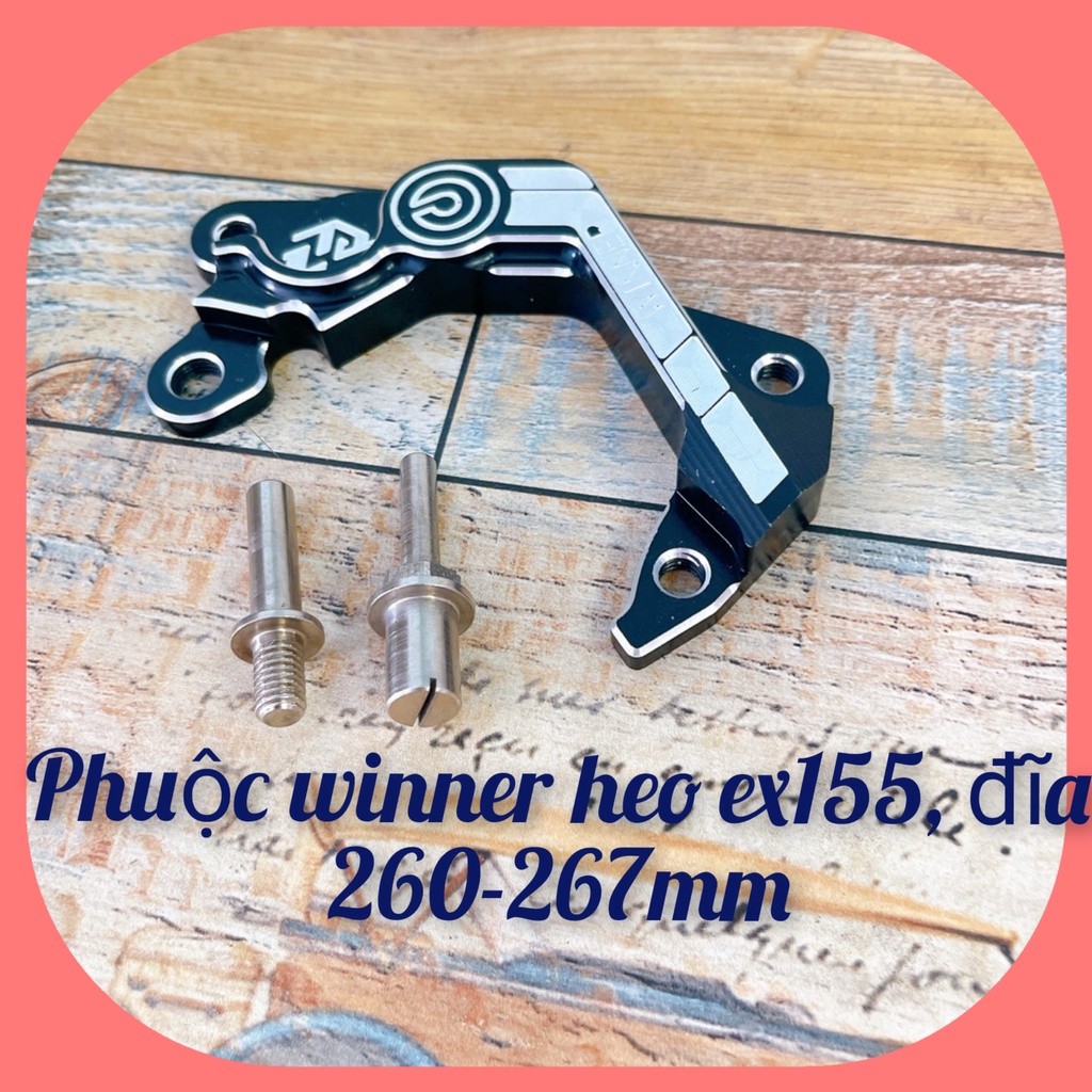 bát cnc gắn heo ex155, phuộc winner đĩa 260-267mm_kèm bộ chốt inox