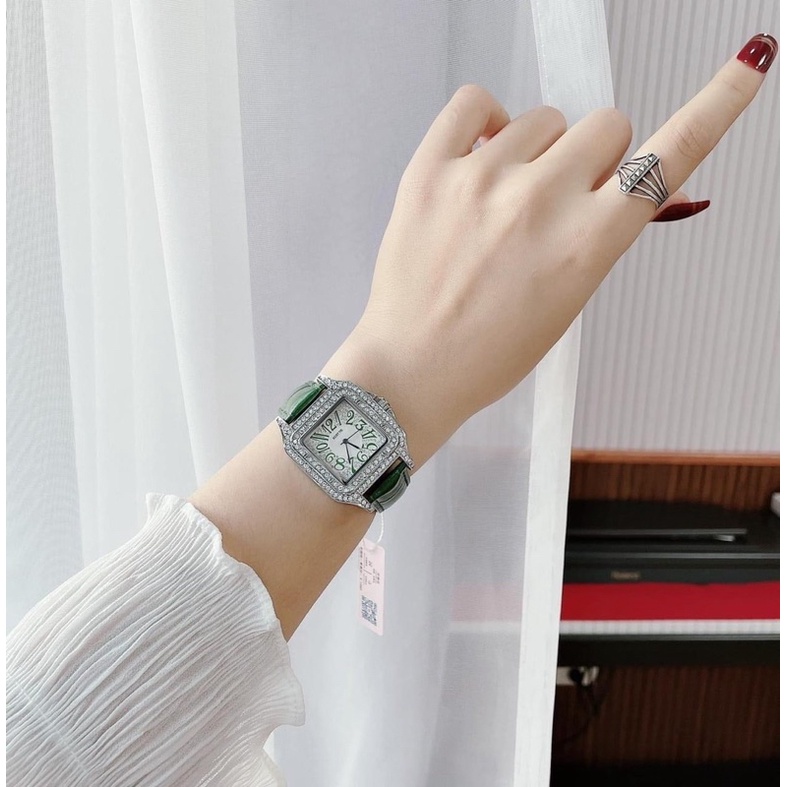 Đồng hồ nữ Scottie mặt vuông full đá hot trend bền bỉ sang trọng Mai Luxury Watch SC 9127