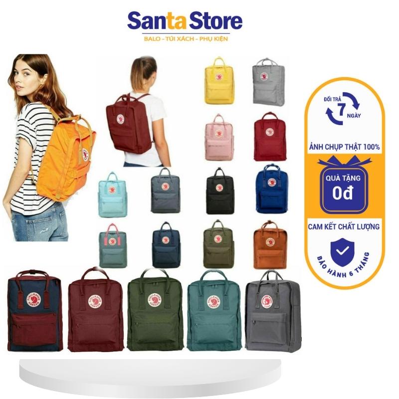 Balo vải nam nữ thời trang đi học cao cấp màu vàng SANTA STORE phong cách basic ulzzang Hàn Quốc chống nước giá rẻ