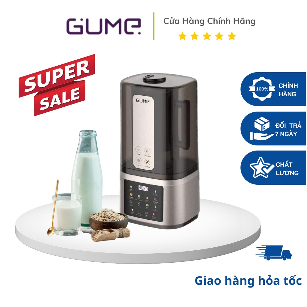 Máy Làm Sữa Hạt, Máy Say Nấu Đa Năng GUME Chính Hãng 1650ml - Tặng Kèm Sách Làm Sữa Hạt - GumeStore