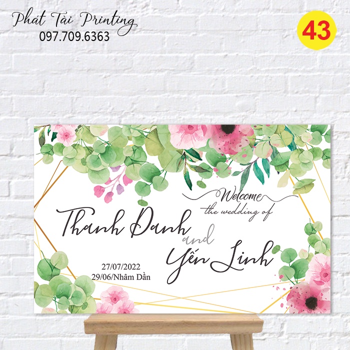 MS 43 - Bảng Welcome trang trí đám cưới