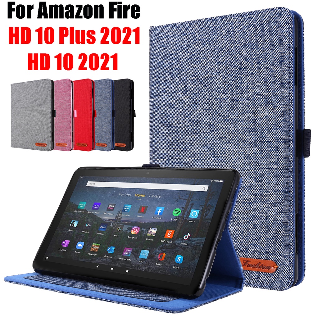 Bao Da Máy Tính Bảng Nắp Lật Kèm Giá Đỡ Cho Amazon Fire HD10 Plus 10.1 inch HD 10 2021 11th Gen