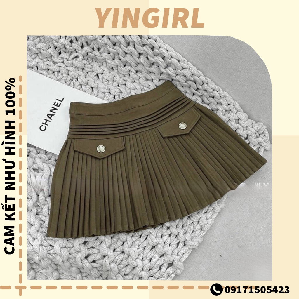 Chân váy Xếp Ly 2 Túi Trước siêu hot 2023 CV26  Phân Phối Bởi YinGirl