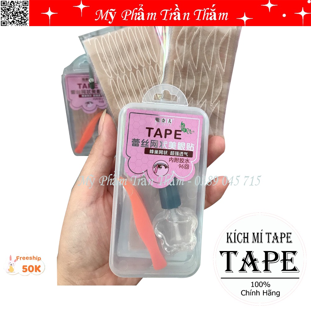 Kích Mí Lưới Tape gồm 60 miếng được tặng Kèm Keo Và Dụng Cụ gắp