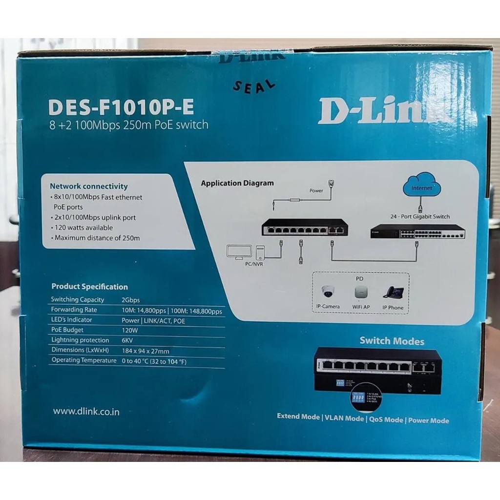 Switch 8 Port 10/100/1000 PoE D-Link DGS-F1010P-E