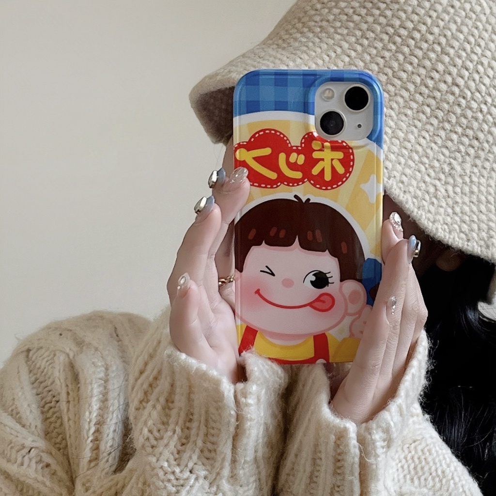 Ốp Điện Thoại tpu Dẻo Họa Tiết Hoạt Hình Cô Gái &amp; Bình Sữa Dễ Thương Chống Rơi Cho iPhone 14 13 12 11 Pro Max