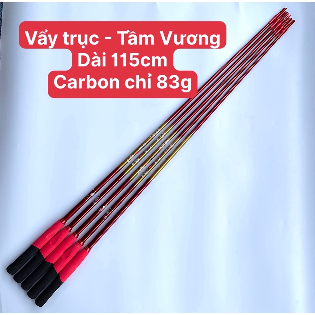 Gậy vẩy trục Tầm Vương dài 115cm, carbon siêu nhẹ 83g độ đàn hồi tốt