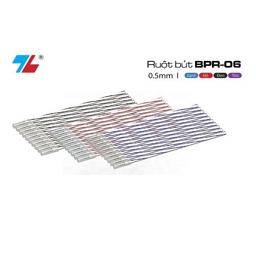 Ruột bút bi thiên long xanh , đen vỉ 10 ngòi 0,5mm 027 - Vỉ ruột bút bi thiên long cao cấp - HIKOMA STORE