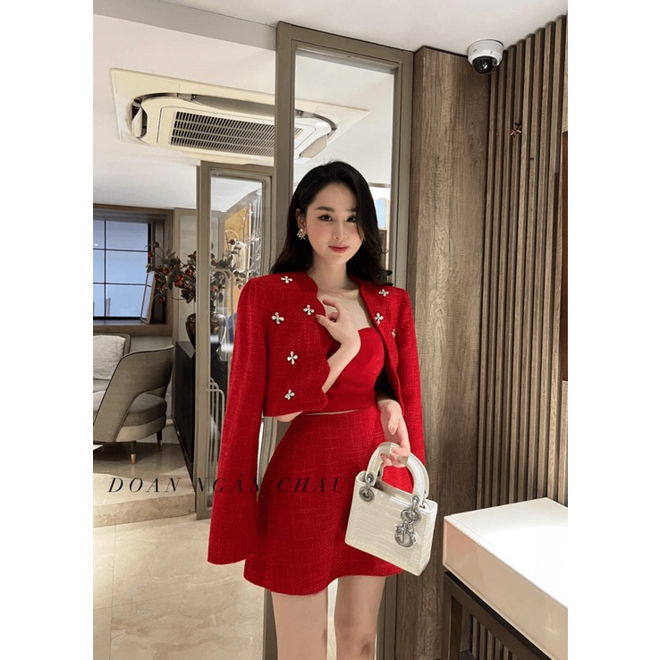 (HCM) Đầm Nữ Kèm Áo Khoác Lennin Gân Siêu Xinh -Thời Trang Tiểu Thư , Xinh Xắn Sang Trọng Cho Các Nàng KM FASHION