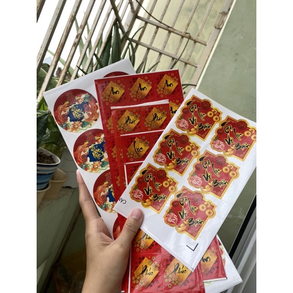 Tem nhãn trang trí Phúc Lộc - Tài Lộc mừng năm mới - Happy New Year Sticker - Tem cán màng @gocdoquyen