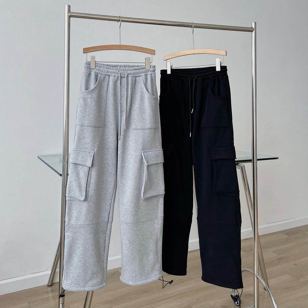 Quần Sweat Cargo Pant Phối Dây Rút -  Quần Nỉ Túi Hộp Kiểu Dáng Unisex Nam & Nữ