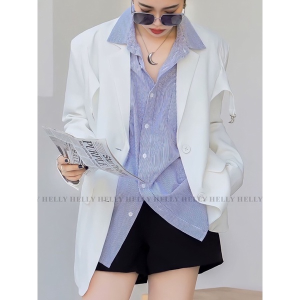 ÁO BLAZER NỮ KHOÁ CÀI PHOM SUÔNG HELLY SHOP