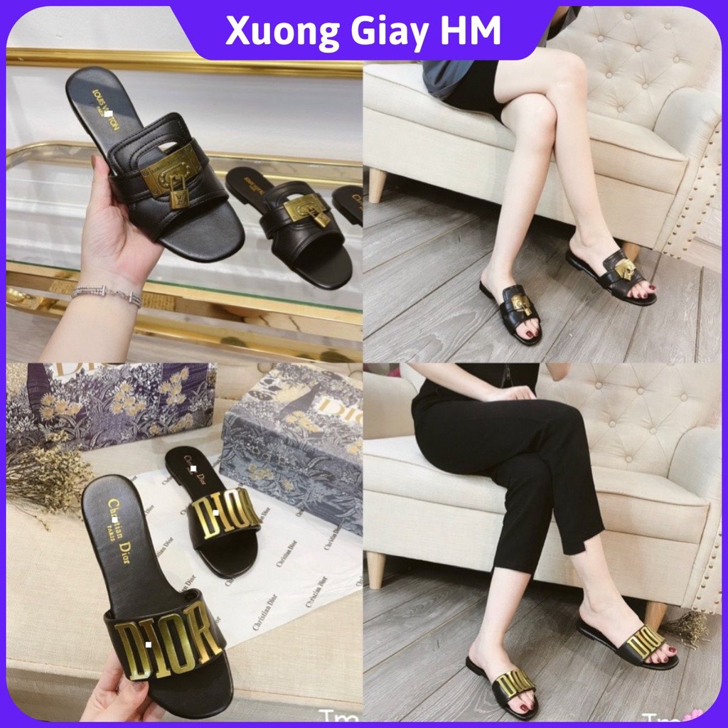 Dép Lê Nữ DI.OR, dép lê LV Quai Ngang Thời Trang Các Màu Hàng Đẹp Loại 1 Freeship, Ảnh Video Tự chụp
