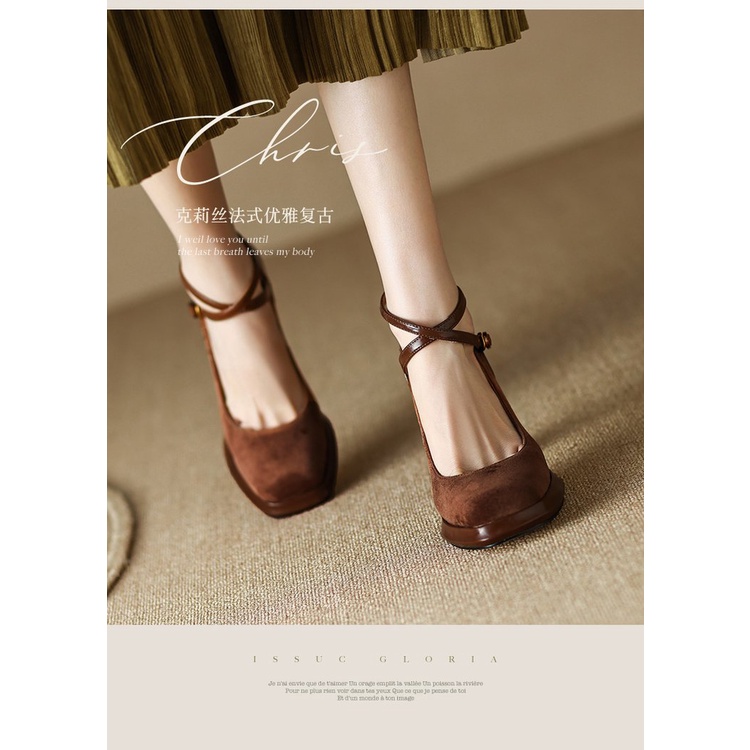 Giày Cao Gót Quai Chéo Thời Trang Dành Cho Nữ