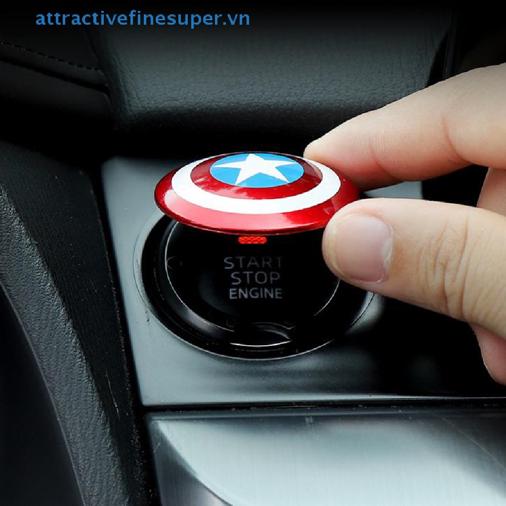 Vỏ Bọc Nút Công Tắc Khởi Động Xe Hơi Hình Captain America
