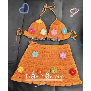 Set bikini hot trend hè 2023 bikini đi biển len móc