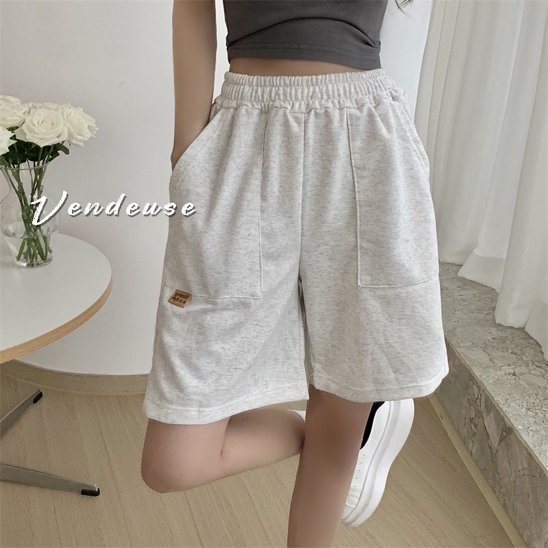 Quần Short Lưng Cao Ống Rộng Thiết Kế Đơn Giản Thời Trang Trẻ Trung VEN135