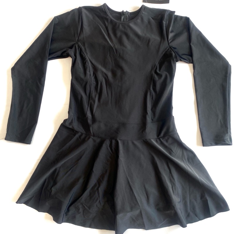 Bộ Đồ Bơi Dài Tay Chống Nắng Kín Đáo Liền Váy Có Quần Đùi Bên Trong ( Phối Lưới Eo ) | BigBuy360 - bigbuy360.vn