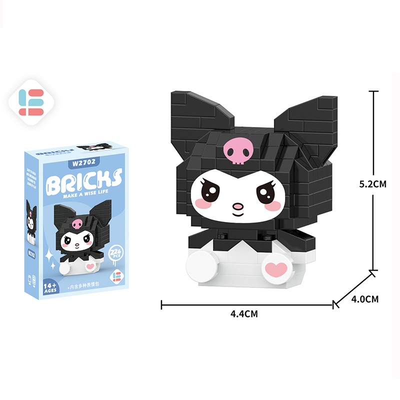 Đồ Chơi Lắp Ráp Mô Hình Nhân Vật Sanrio Kuromi Cinnamoroll My Melody Mini Dễ Thương