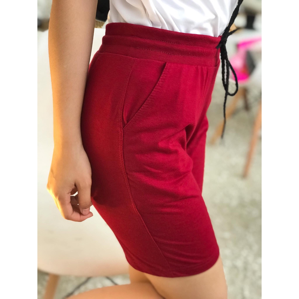 Quần Short Đùi màu Đỏ Đô dành Nam-Nữ size 30kg~100kg cực thoải mái
