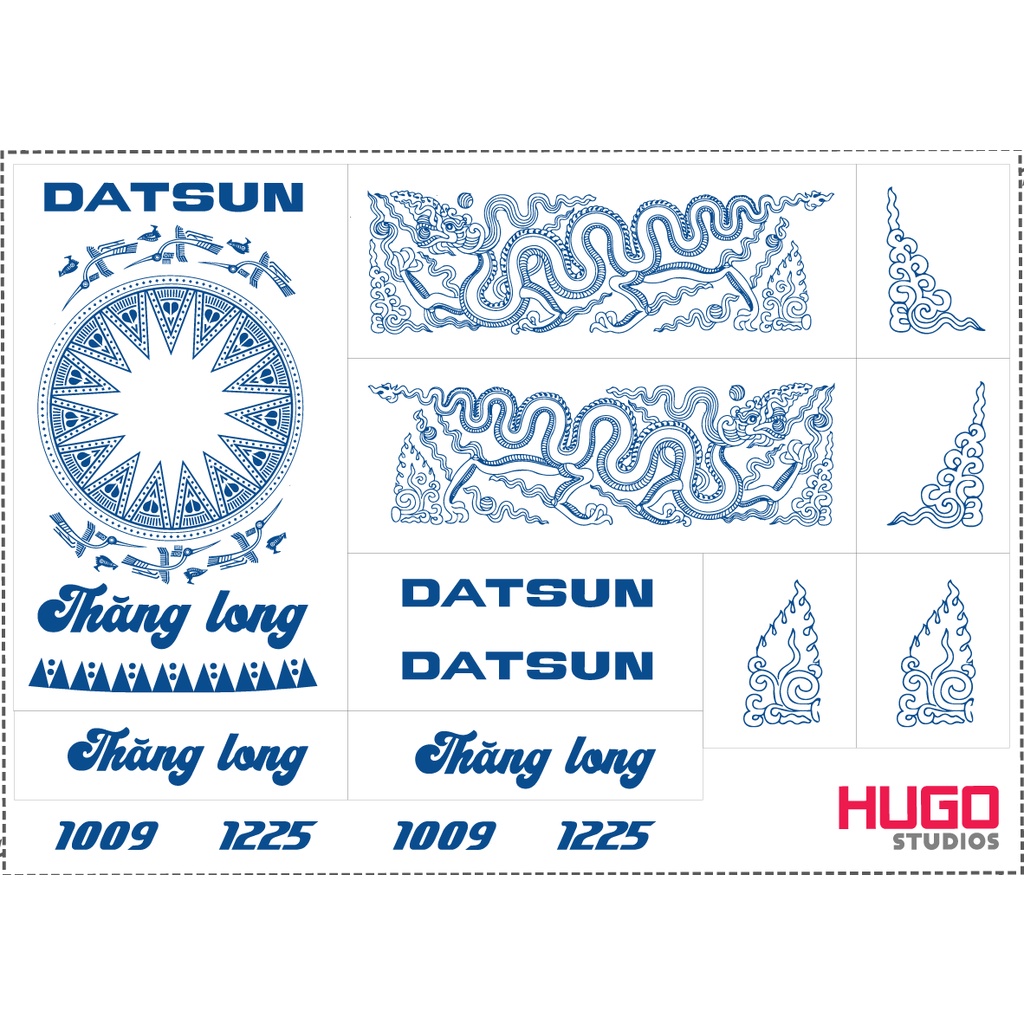 Hugo Studios Decal trượt nước Datsun 510 Thang Long Dragon tỉ lệ 1/64 chưa phủ clear