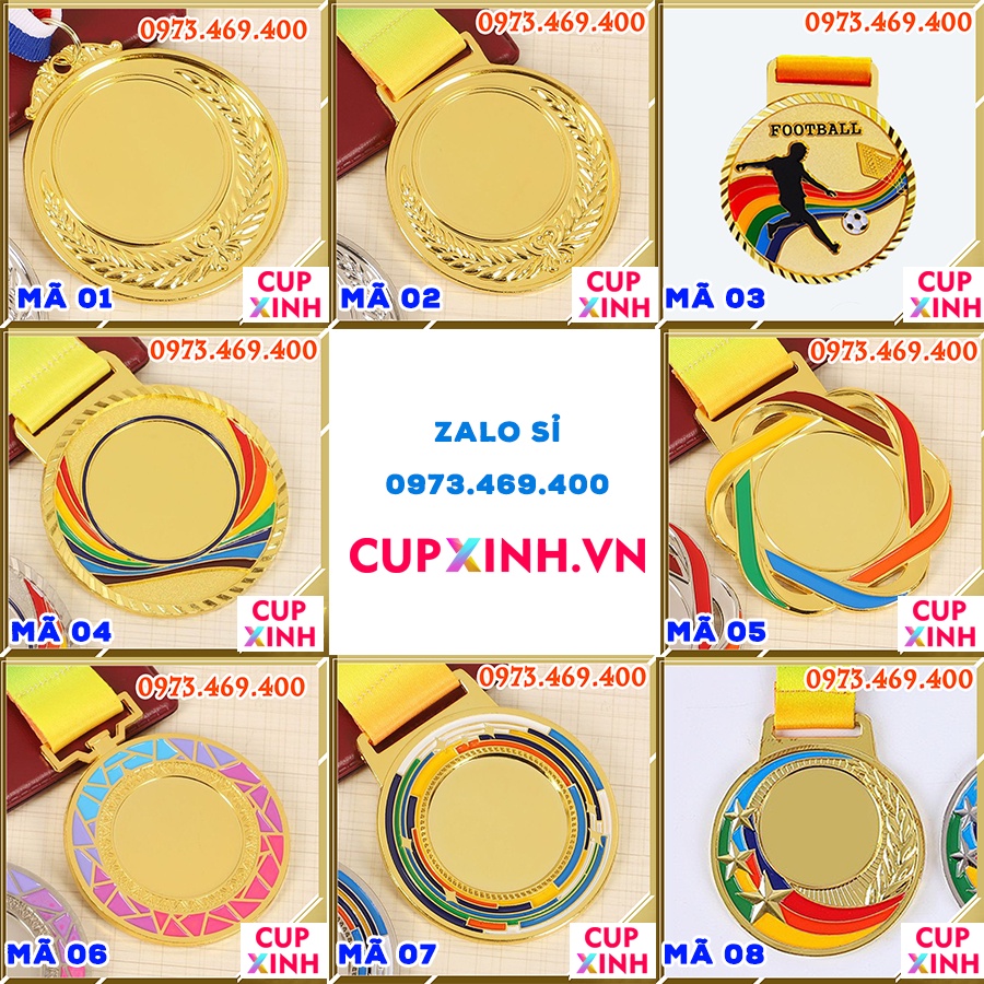 Huy Chương Vàng Bạc Đồng Lưu Niệm Thể Thao Bóng Đá Cúp Pha Lê Vinh Danh Giá Rẻ HC3