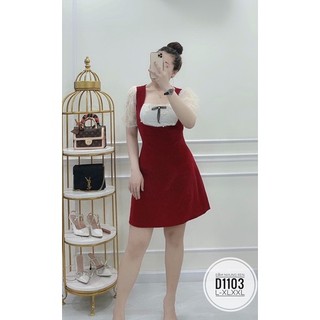 BIGSIZE Đầm nhung phối ren D1103