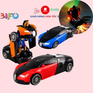 Đồ chơi Super car ô tô biến hình Robot có đèn nhạc mới lạ cho bé đồ chơi bé trai siêu xe biến hình cực ngầu