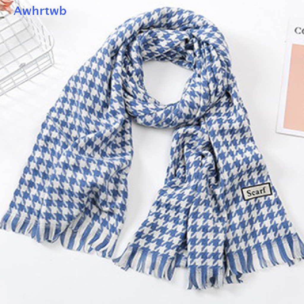 Khăn Choàng Cổ Cashmere Họa Tiết Sọc Ca Rô Đen Trắng Thời Trang Thu Đông Cho Nữ Mới