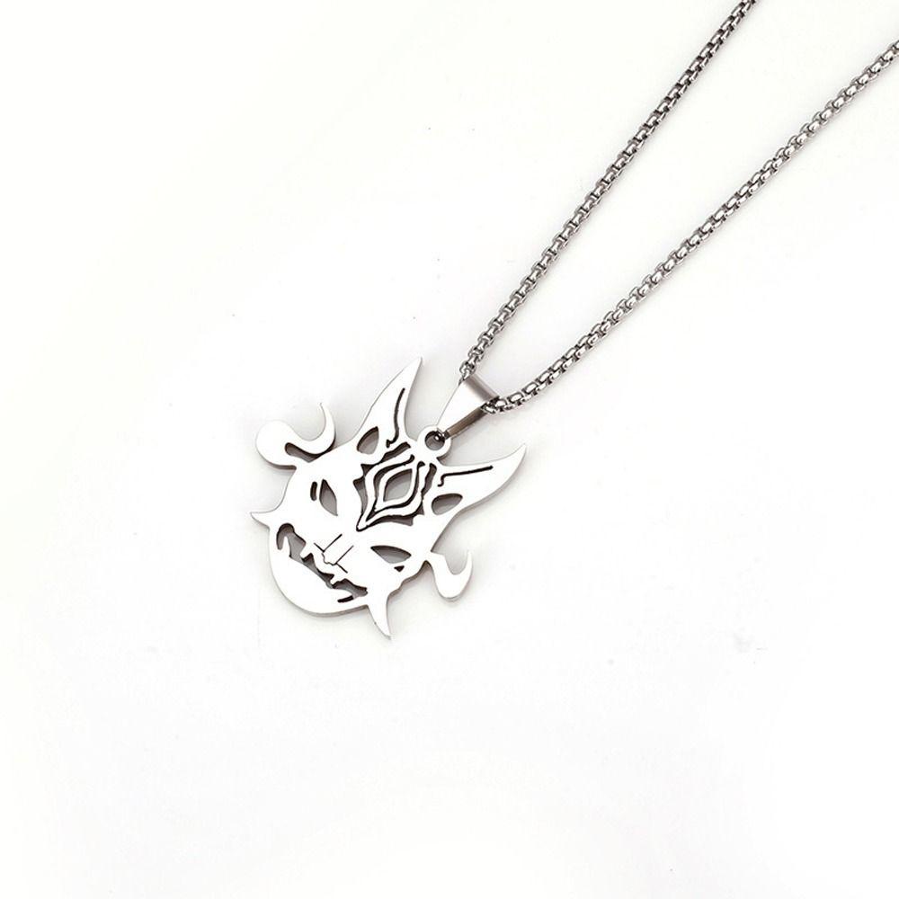 LOMBARD Vòng cổ Chuỗi Xích Mặt Hình Ma Thiết Kế Đơn Giản Cá Tính Cho Nam Genshin Va Chạm