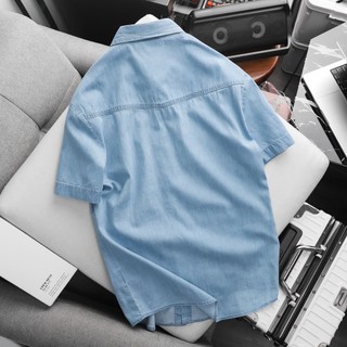 Áo Sơ Mi Denim Short Sleeves