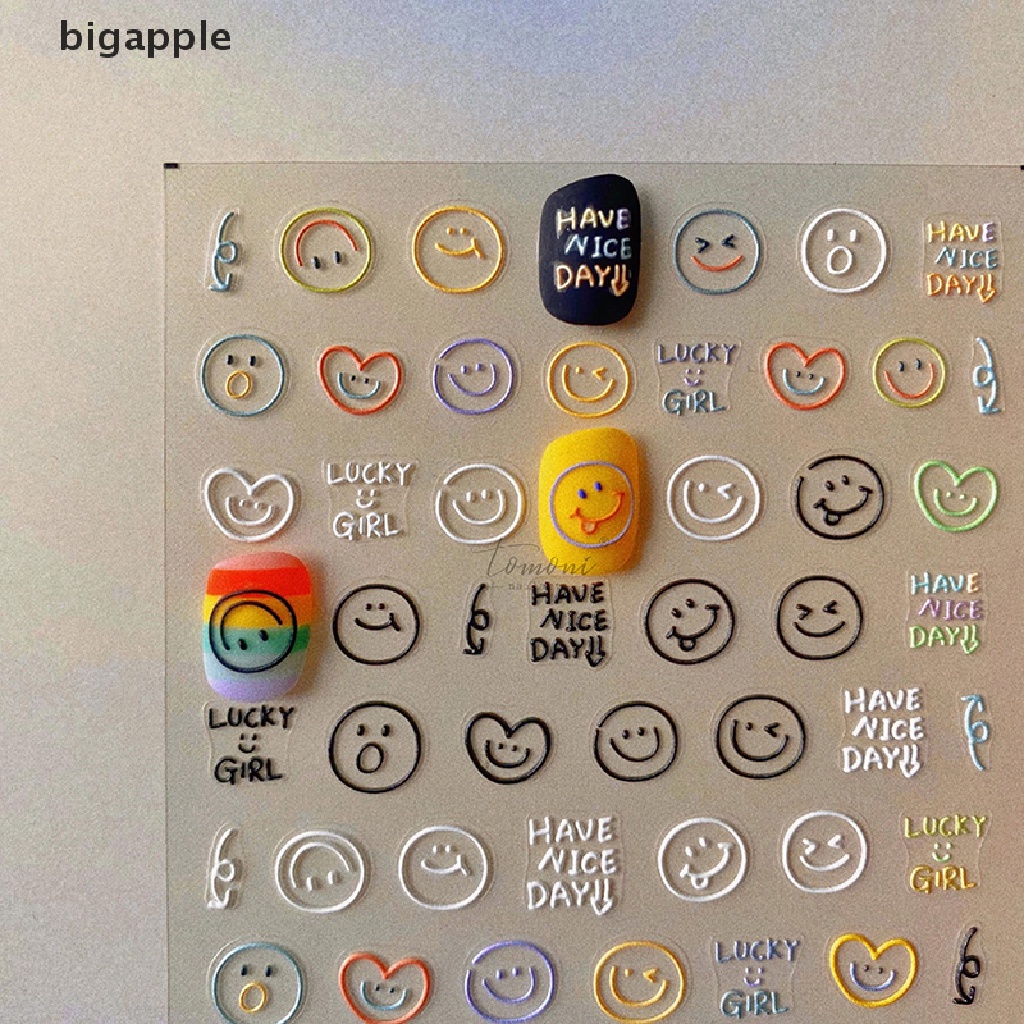 Miếng Dán Trang Trí Móng Tay 5d DIY Hình Trái Tim Gấu Dễ Thương