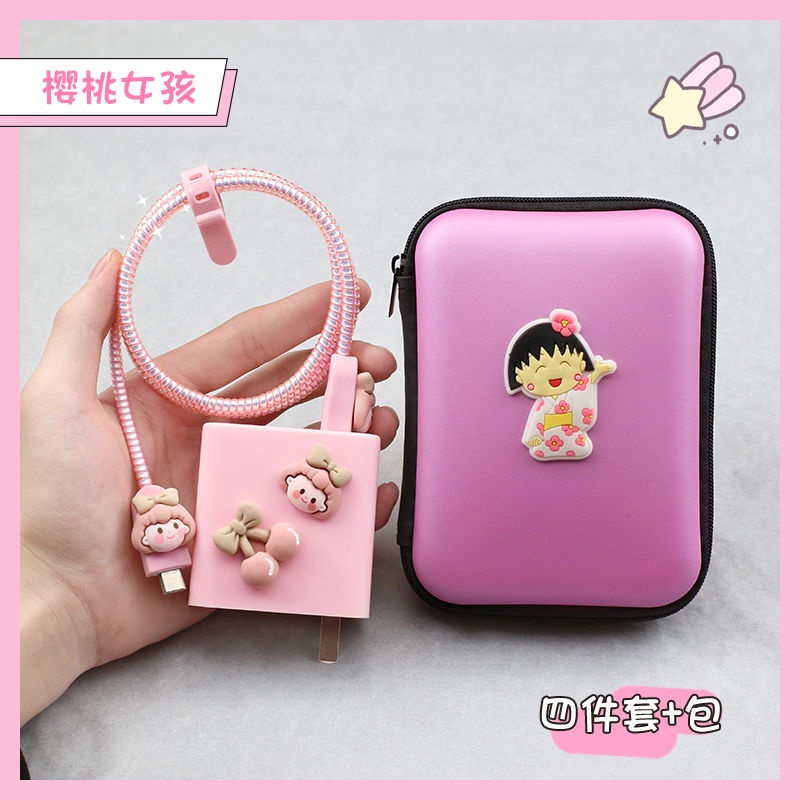 Ốp Điện Thoại Họa Tiết Hoạt Hình Có Dây Quấn Bảo Vệ Cáp Sạc USB Cho Xiaomi 13pro Redmi 12pro