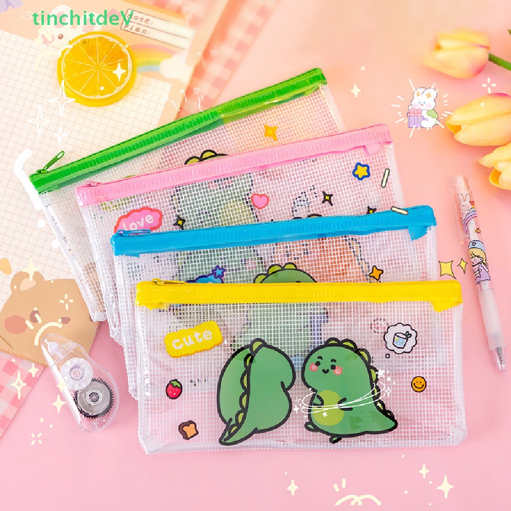 Túi Đựng Bút Bằng Pvc Trong Suốt Chống Nước Hình Động Vật Dễ Thương